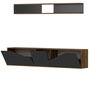 Hanah Home Mueble de TV Nogal y Negro con Estante de Pared
